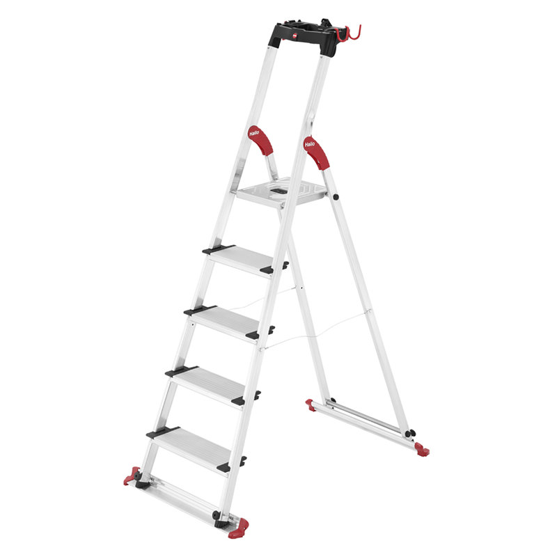 Hailo USA Inc. 5.51 ft Aluminum Garden and Home Step Ladder with 330 lb